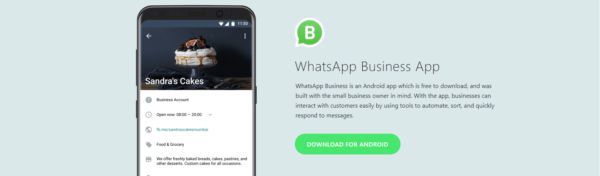WhatsApp Business is an Android app